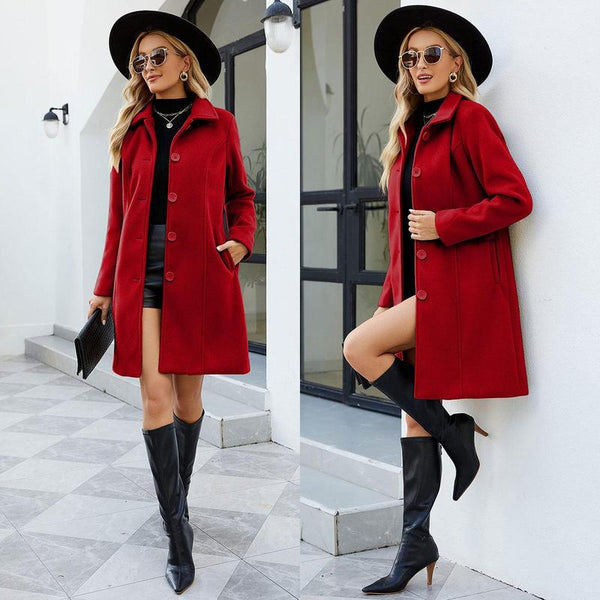 Manteau camel en laine mélangée
