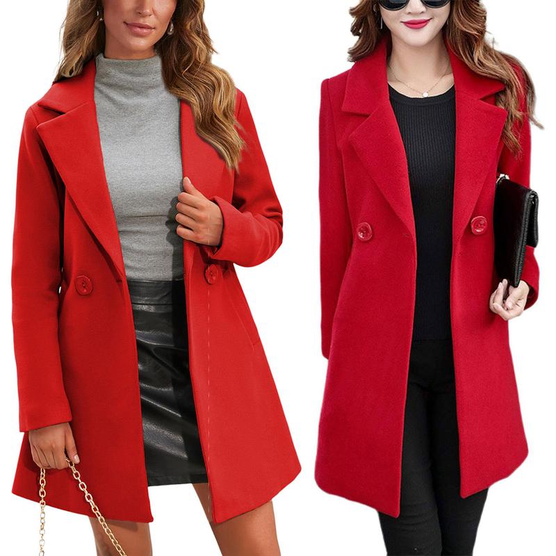 Manteau camel en laine mélangée