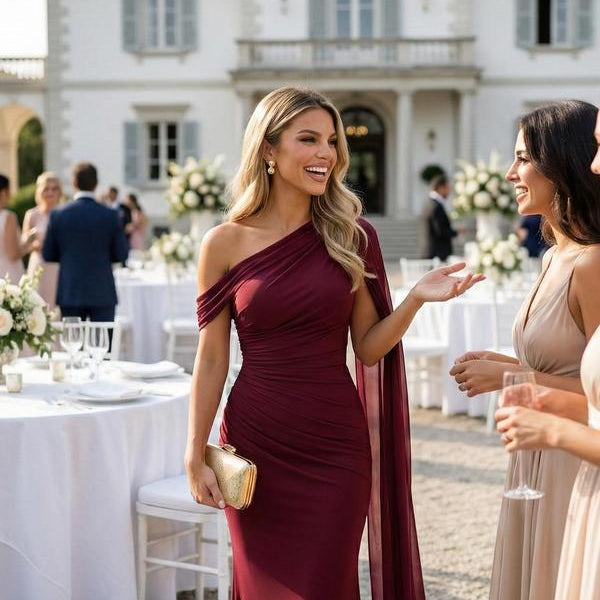 One Shoulder Elegant Maxi Dress