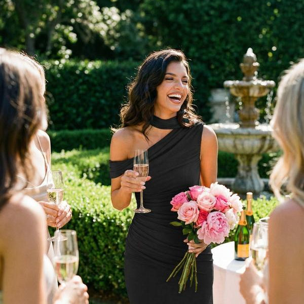 One Shoulder Elegant Maxi Dress