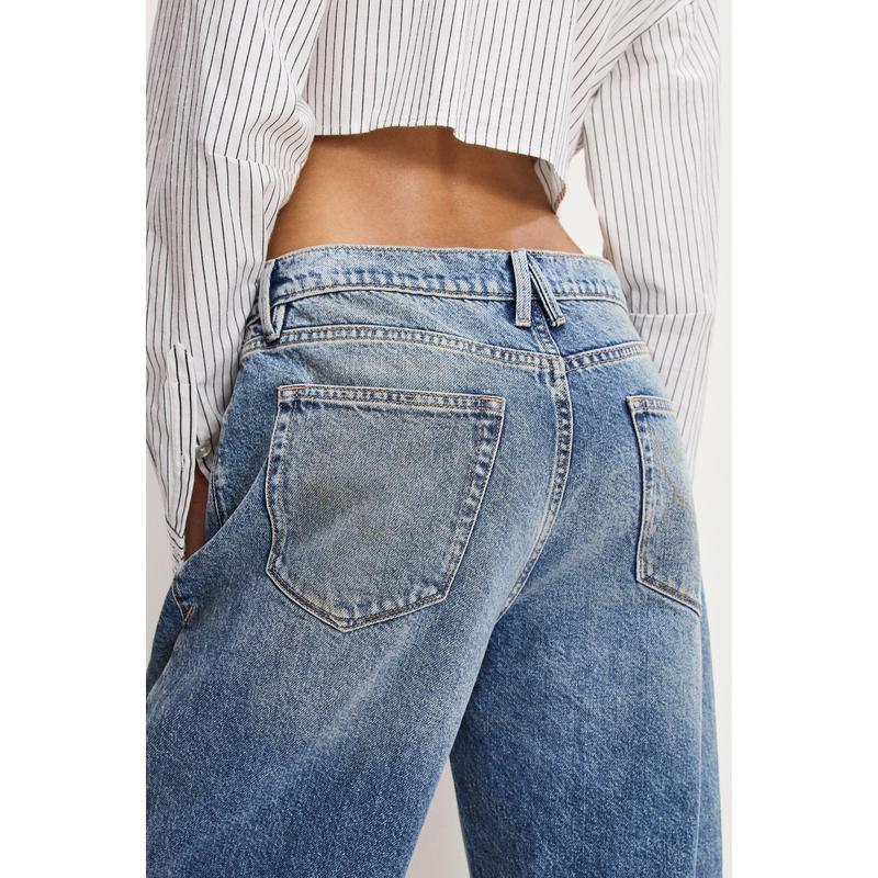Vintage Wash Wide Leg Jeans