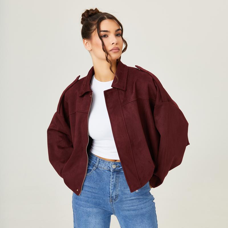Suede Bomber Jacket