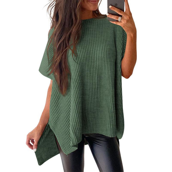 Oversized Cozy Ribbed Knit Top