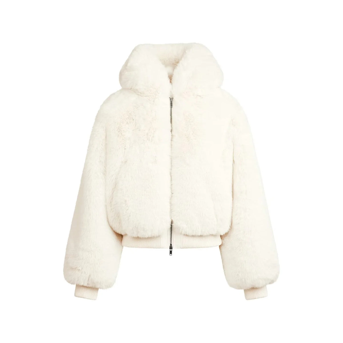 Luxuriöse Kapuzenjacke aus Kunstpelz 