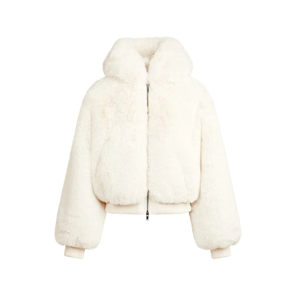 Luxuriöse Kapuzenjacke aus Kunstpelz 