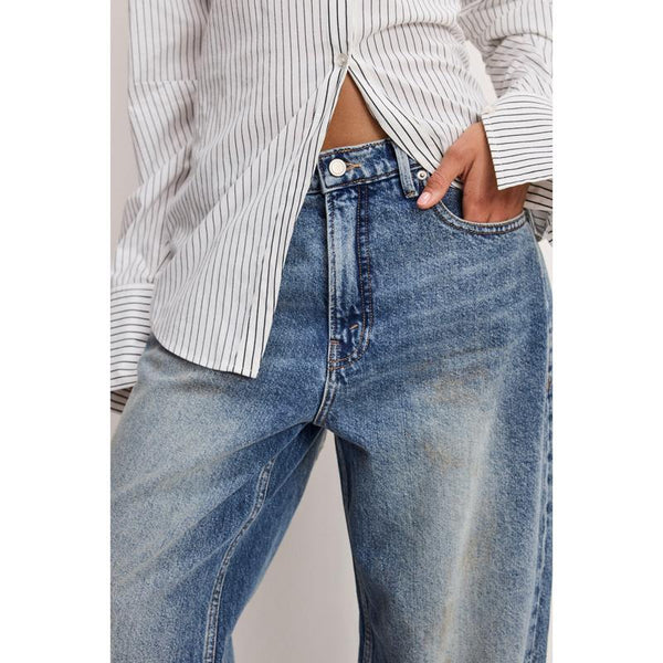 Vintage Wash Wide Leg Jeans