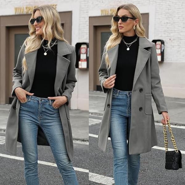 Manteau camel en laine mélangée