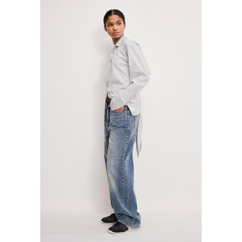 Vintage Wash Wide Leg Jeans