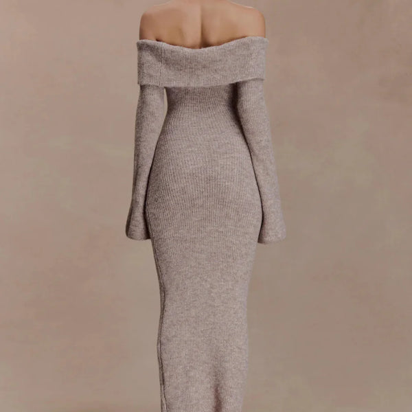 Aurora Off-Shoulder Knit Midi Dress